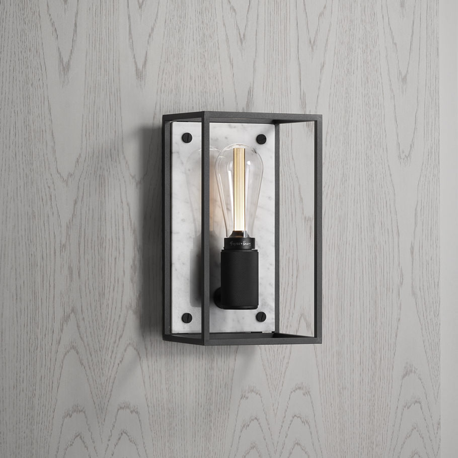 CAGED wall 1.0 / M / Polished White Marble – Wall light