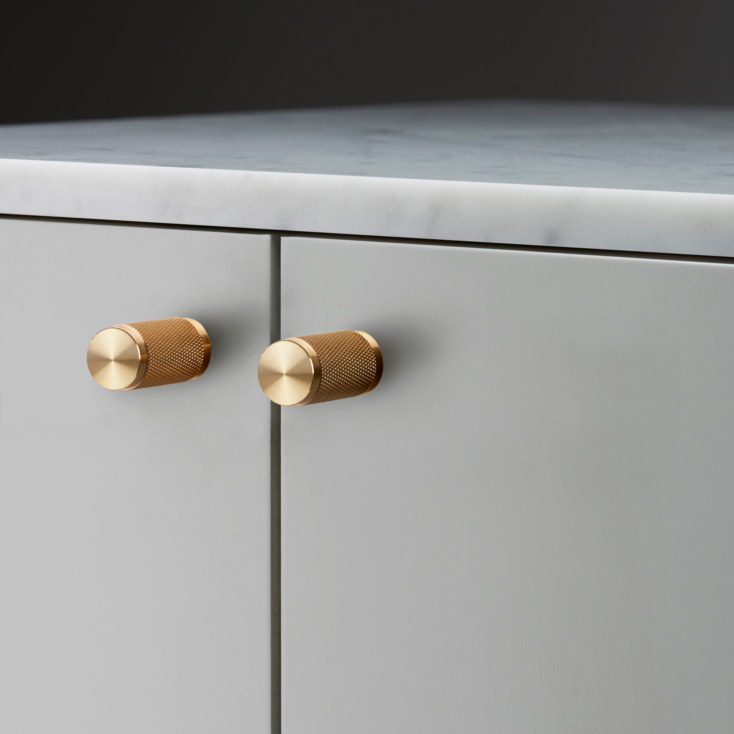 L shaped solid brass kitchen drawer handles
